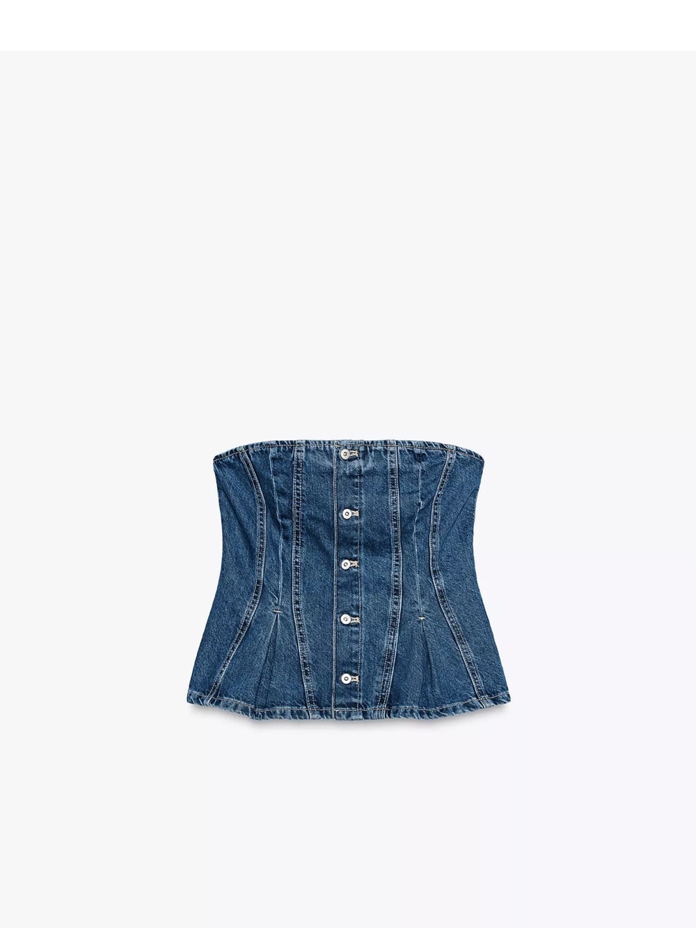 Zara Blue Denim Corset Top